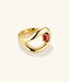 Mejuri Organic Dôme Curve Gemstone Ring In Red