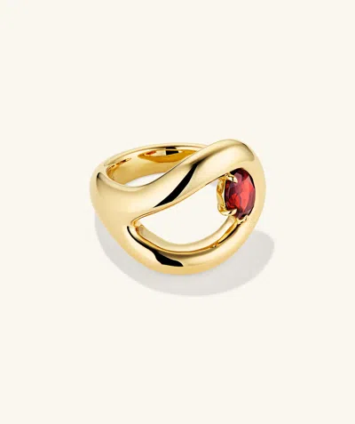 Mejuri Organic Dôme Curve Gemstone Ring In Red