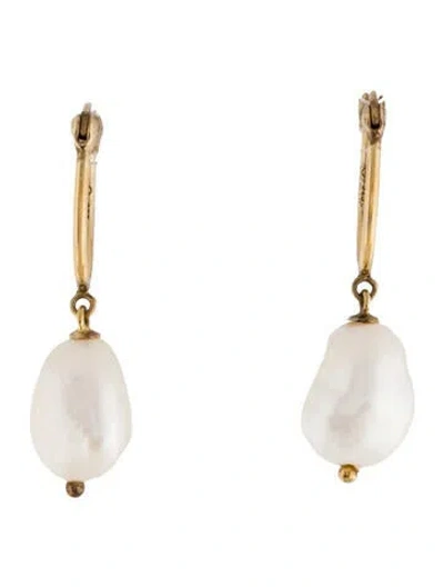 Pre-owned Mejuri Organic Pearl Earrings In Multicolor