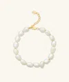 Mejuri Oversized Organic Pearl Bracelet In White