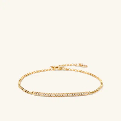 Mejuri Pave Diamond Bar Bracelet In White