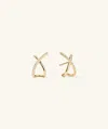 Mejuri Pave Diamond Oversized X Studs In Yellow