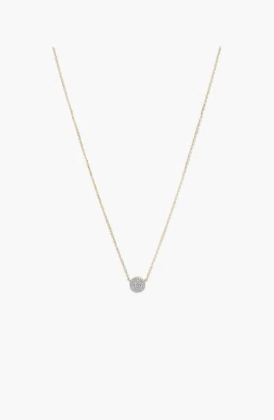 Mejuri Pavé Diamond Round Necklace In Yellow Gold
