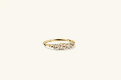 Mejuri Pavé Diamond Slim Signet In Gold