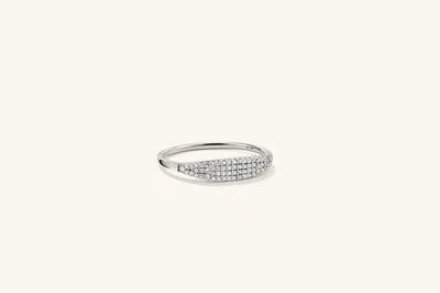 Mejuri Pavé Diamond Slim Signet In White