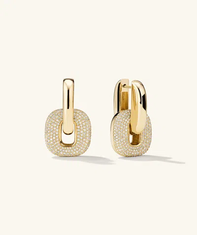 Mejuri Stevie Hoops Pave Diamond In Yellow