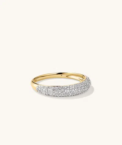 Mejuri Pavé Diamond Thin Dôme Ring In White