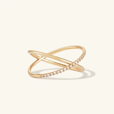 Mejuri Pavé Diamond X Ring In White