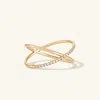 Mejuri Pavé Diamond X Ring In White