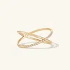 Mejuri Pavé Diamond X Ring In White