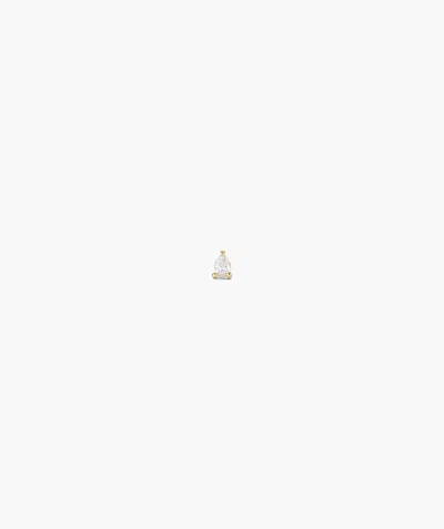 Mejuri Pear Diamond Flat Back Stud In White