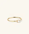 Mejuri Pearl And Diamond Stacker Ring In Yellow