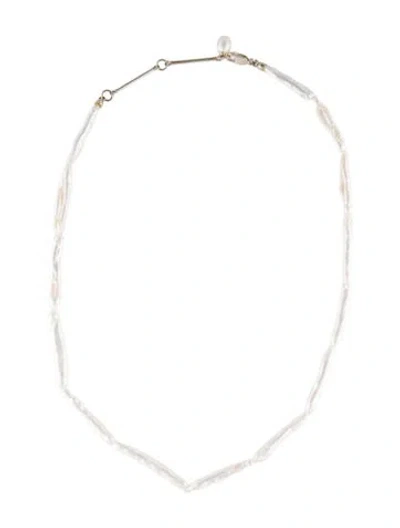 Pre-owned Mejuri Pearl Bead Strand Necklace, 18" In Multi