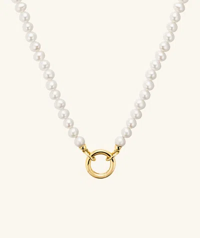 Mejuri Pearl Charm Necklace In White