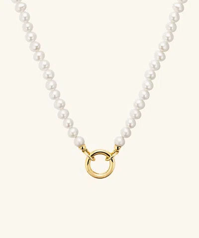 Mejuri Pearl Charm Necklace In White