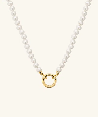 Mejuri Pearl Charm Necklace In White