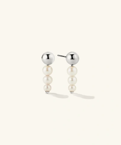 Mejuri Pearl Drop Earrings Silver
