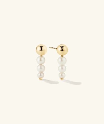 Mejuri Pearl Drop Earrings In Vermeil
