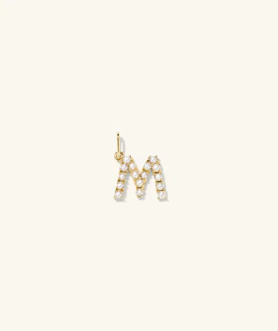 Mejuri Pearl Letter Charm In White