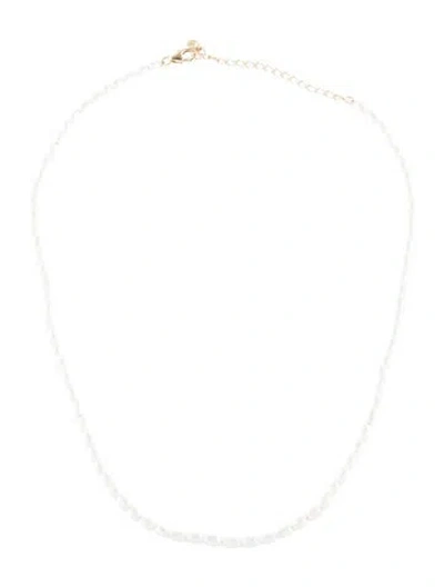 Pre-owned Mejuri Pearl Tiny Necklace, 16" In Multi