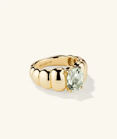 Mejuri Puffy Charlotte Gemstone Ring In Green