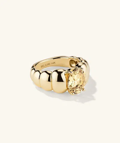 Mejuri Puffy Charlotte Gemstone Ring In Yellow