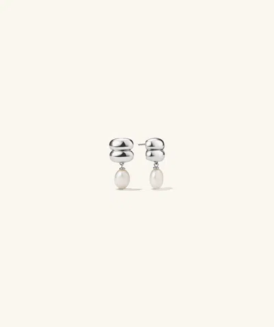 Mejuri Puffy Charlotte Pearl Drop Earring Silver