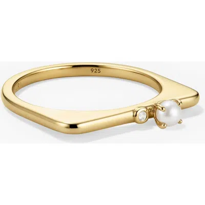 Mejuri Puzzle Stacking Ring In Gold/pearl