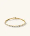 Mejuri Rectangular Micro-pavé Diamond Tennis Bracelet In Yellow