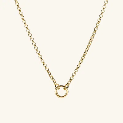 Mejuri Rolo Chain Charm Necklace In Yellow