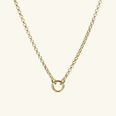 Mejuri Rolo Chain Charm Necklace In Yellow