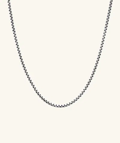 Mejuri Round Box Chain Necklace In Grey