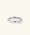 Mejuri Round Gemstone Stacker Ring In White