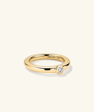 Mejuri Round Gemstone Stacker Ring In White