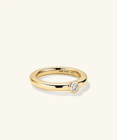 Mejuri Round Gemstone Stacker Ring White Topaz In Vermeil