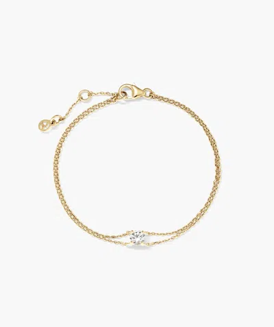 Mejuri Round Lab Grown Sapphire Bracelet In White