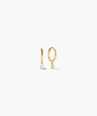Mejuri Round Lab Grown Sapphire Hoops In White