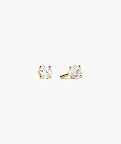 Mejuri Round Lab Grown Sapphire Studs In White