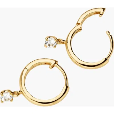 Mejuri Round Sapphire Hoop Earrings In Sterling Silver