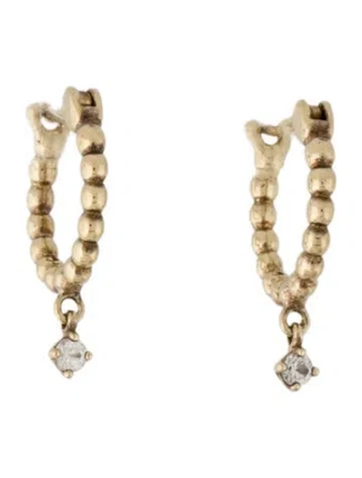 Pre-owned Mejuri Sapphire Bead Hoop Earrings In Multi