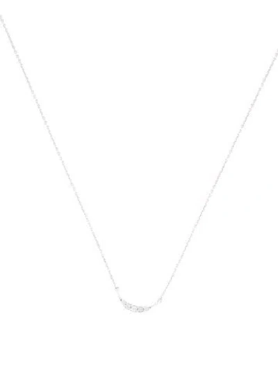 Pre-owned Mejuri Sapphire Crescent Pendant Necklace, 16.5" In Multi