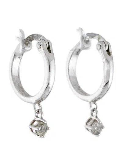 Pre-owned Mejuri Sapphire Dangle Hoop Earrings In Multicolor