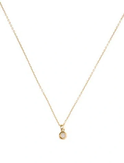 Pre-owned Mejuri Sapphire Sia Birthstone Pendant Necklace, 16.25" In Multi