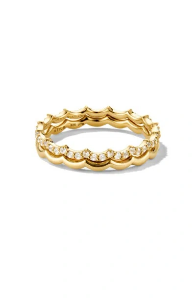 Mejuri Scalloped Sapphire Stacker Set In Gold