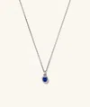 Mejuri Sia Birthstone Pendant Necklace In Blue