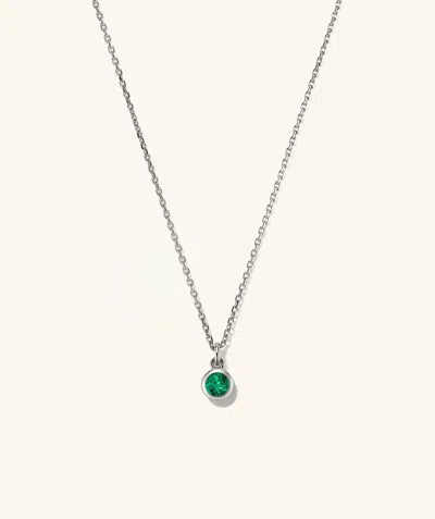 Mejuri Sia Birthstone Pendant Necklace In Metallic