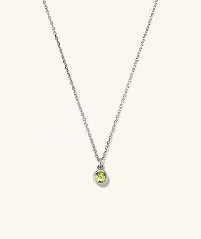Mejuri Sia Birthstone Pendant Necklace In Metallic
