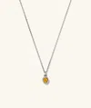 Mejuri Sia Birthstone Pendant Necklace In Orange