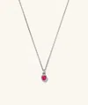 Mejuri Sia Birthstone Pendant Necklace In Red