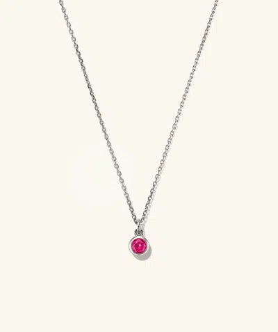 Mejuri Sia Birthstone Pendant Necklace In Metallic